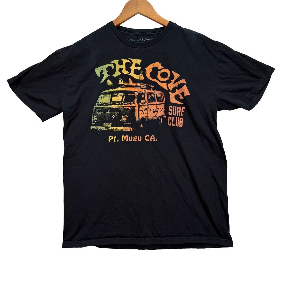 Gordon & Smith Graphic T-Shirt Men's L Black The Cove Surf Club Pt Mugu CA Van